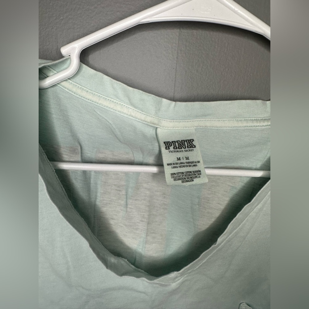 PINK Victoria's Secret Mint V-Neck Tee - Picture 5 of 12